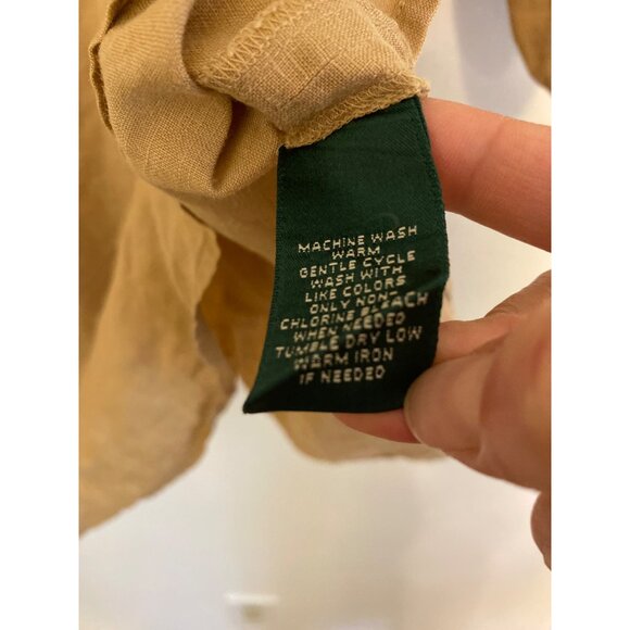 Lauren Ralph Lauren 100% Linen Beige Embroidered Peasant Boho Tunic Top Size 2X - Picture 6 of 6